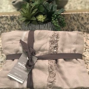 West Elm Sheer Metallic Bordered Throw